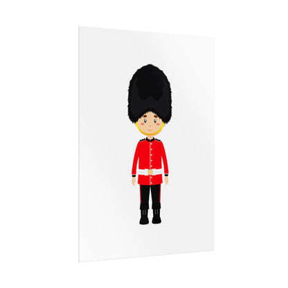 Adorable British Soldier Rolled Posters, Kids Room Decor, Unique Gift, Nursery Art, Educational Wall Art