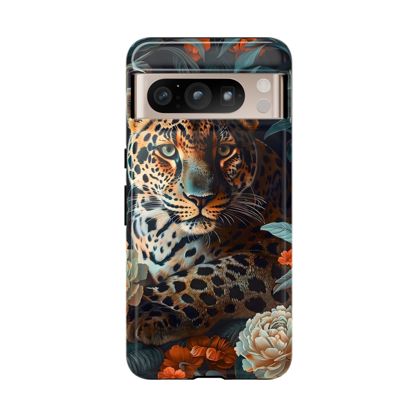 Wildlife Phone Case with Leopard Design | Tough Cases, Animal Prints, Floral Phone Cover, Gift for Nature Lovers, Unique Phone Accessories