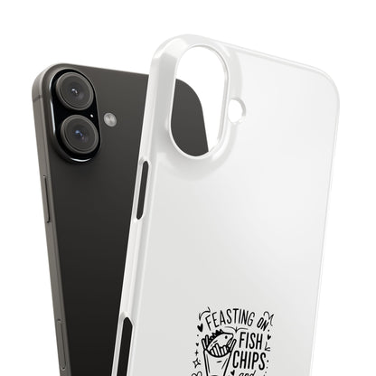 Slim Phone Case with Fish Chips London Design - Fun Gift for Foodies, Travel Lovers, UK Souvenirs, Everyday Carry, Unique Phone Accessory
