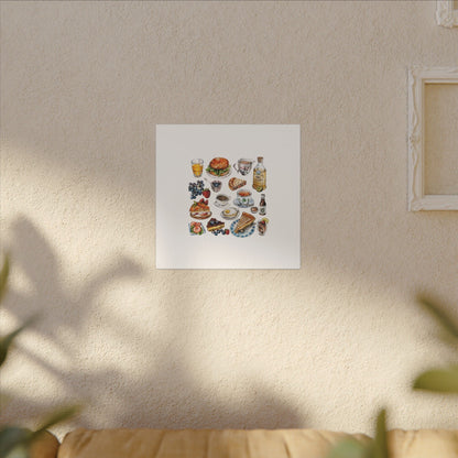Breakfast Feast Canvas Print, Food Art, Kitchen Decor, Gifting for Food Lovers, Brunch Vibes, Wall Art