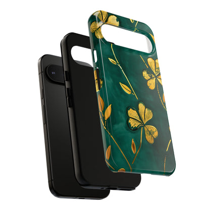Floral Phone Case with Gold Accents, Tough Phone Cover, Stylish Phone Protector, Unique Gift for Her, Nature Lover Accessory