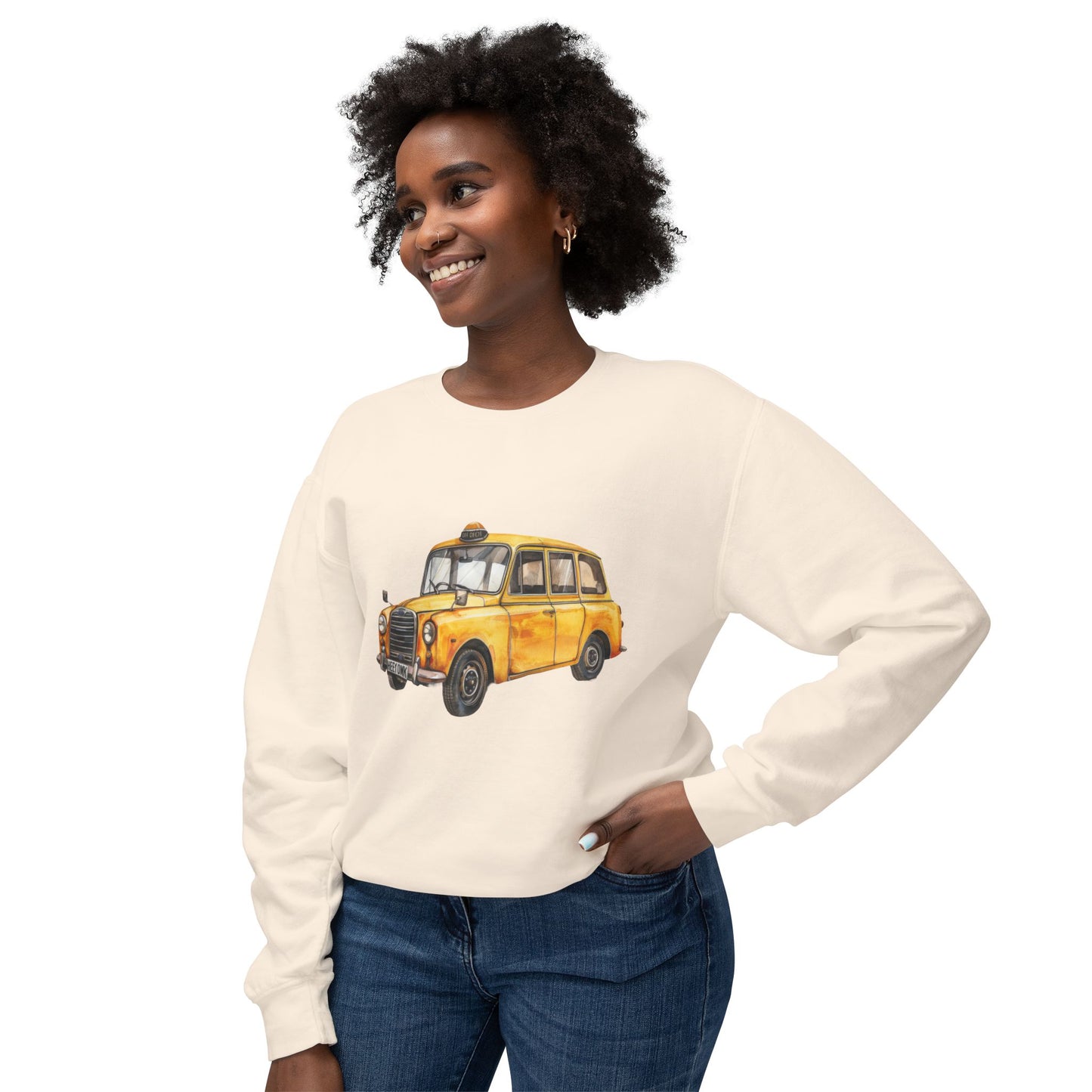 Unisex Lightweight Crewneck Sweatshirt - Vintage Car - Classic Automotive Elegance and Timeless Style