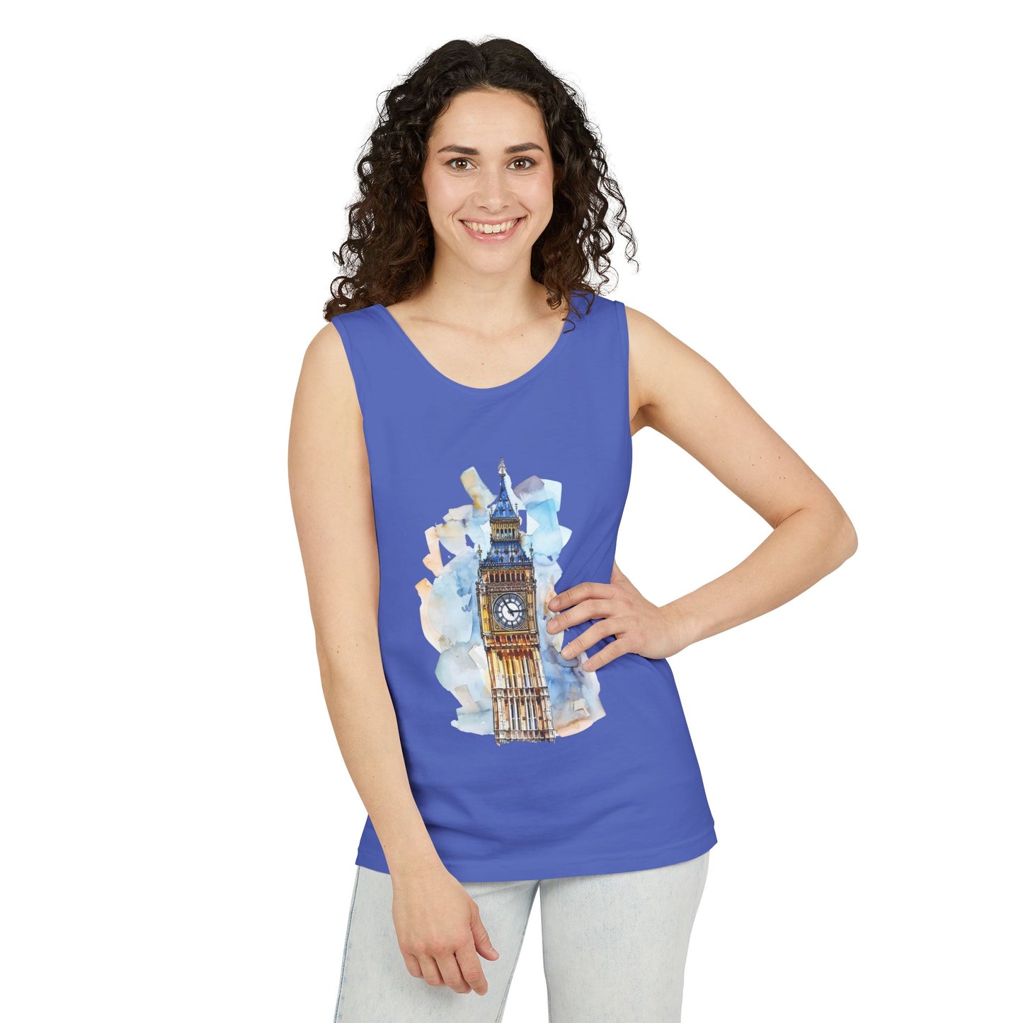 Unisex Garment-Dyed Tank Top - Historic Hands - The UK’s Clock Tower