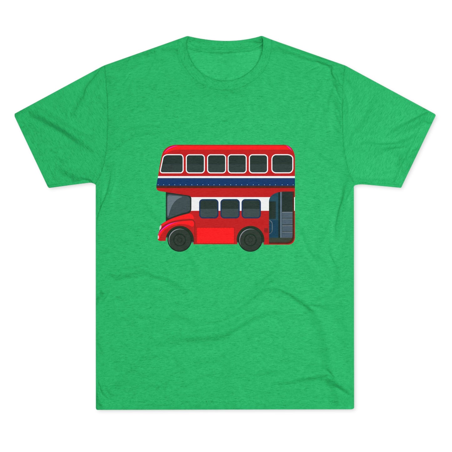 London Transport English Bus - Iconic Red Double-Decker Classy Unisex Tri-Blend Crew Tee