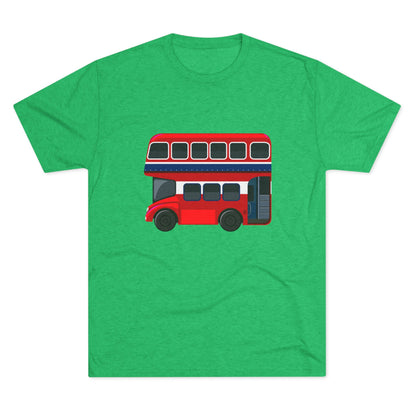 London Transport English Bus - Iconic Red Double-Decker Classy Unisex Tri-Blend Crew Tee