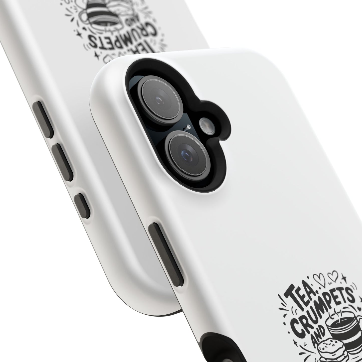 Magnetic Phone Case - Tea Crumpets London Adventures, Gift for Travelers, Cute Phone Cover, Unique Phone Accessory, Fun Design