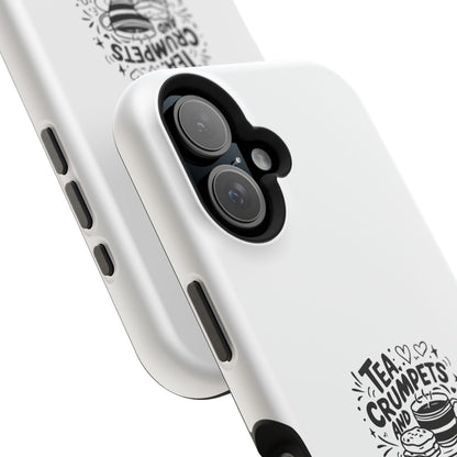 Magnetic Phone Case - Tea Crumpets London Adventures, Gift for Travelers, Cute Phone Cover, Unique Phone Accessory, Fun Design