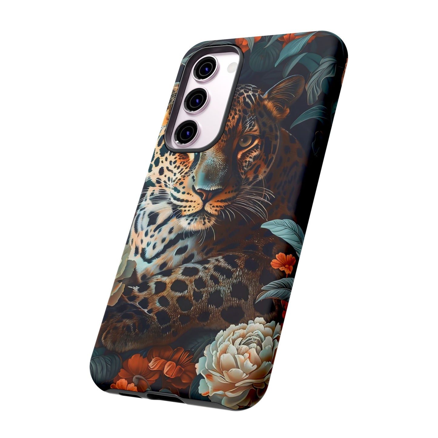 Wildlife Phone Case with Leopard Design | Tough Cases, Animal Prints, Floral Phone Cover, Gift for Nature Lovers, Unique Phone Accessories