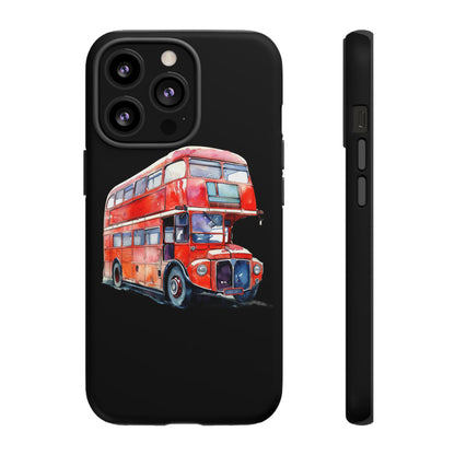 London Bus Phone Case, Tough iPhone Cover, Unique Gift for Travelers, Vintage Style Accessories, Holiday Present Idea