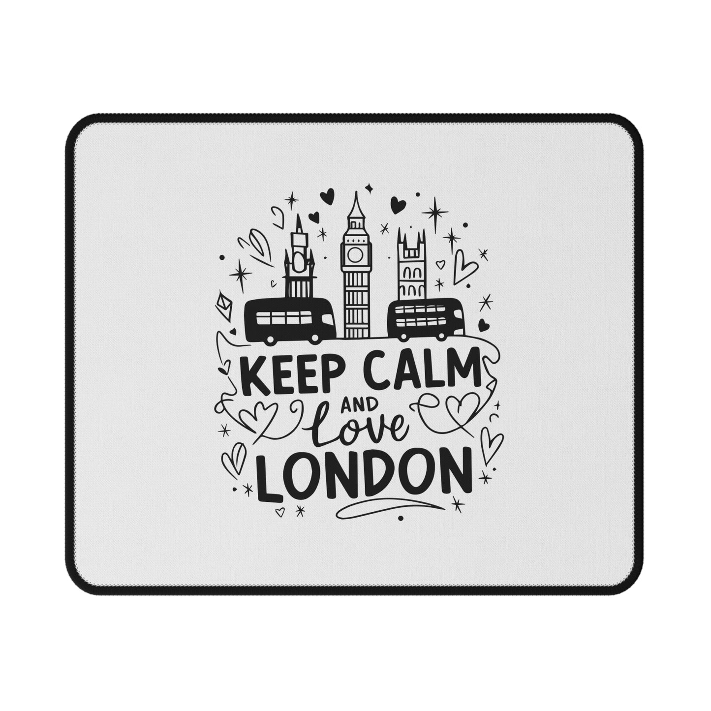 Non-Slip Gaming Mouse Pad, Keep Calm and Love London Desk Mat, Gamer Gift, Computer Accessory, Home Office Decor
