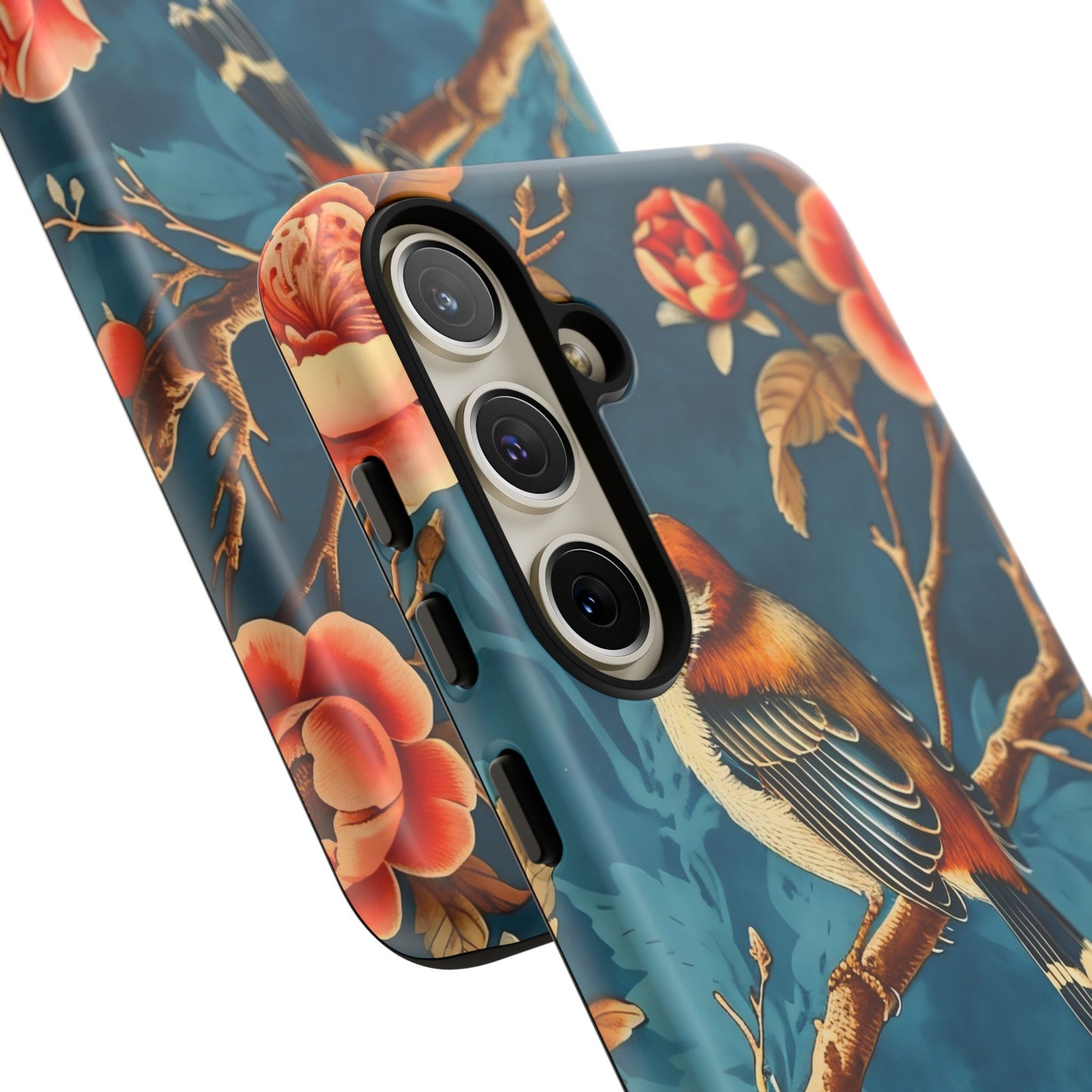Bird & Floral Phone Case, Tough Cases for Nature Lovers, Gift for Her, Customizable Design, Vibrant Tech Accessories