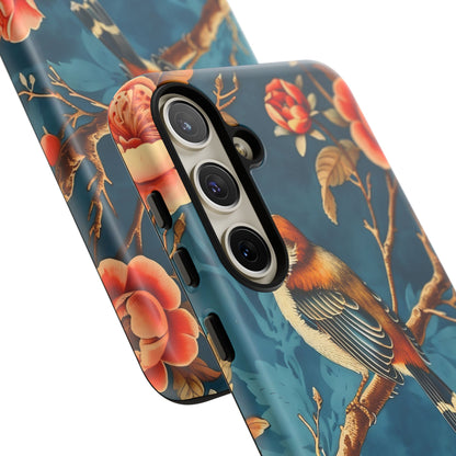 Bird & Floral Phone Case, Tough Cases for Nature Lovers, Gift for Her, Customizable Design, Vibrant Tech Accessories