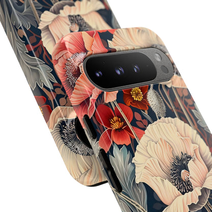 Floral iPhone Case, Tough Phone Cover, Artistic Protection, Flower Design, Unique Gift for Her, Phone Accessory, Trendy Tech