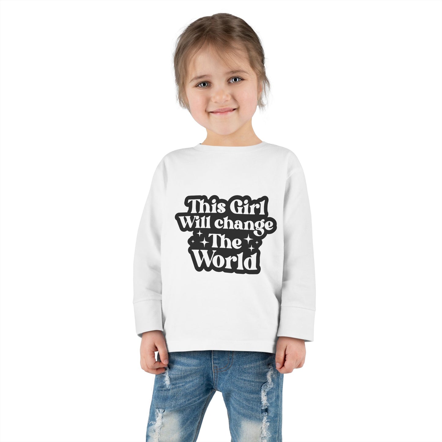 Empowering Toddler Long Sleeve Tee - "This Girl Will Change The World"