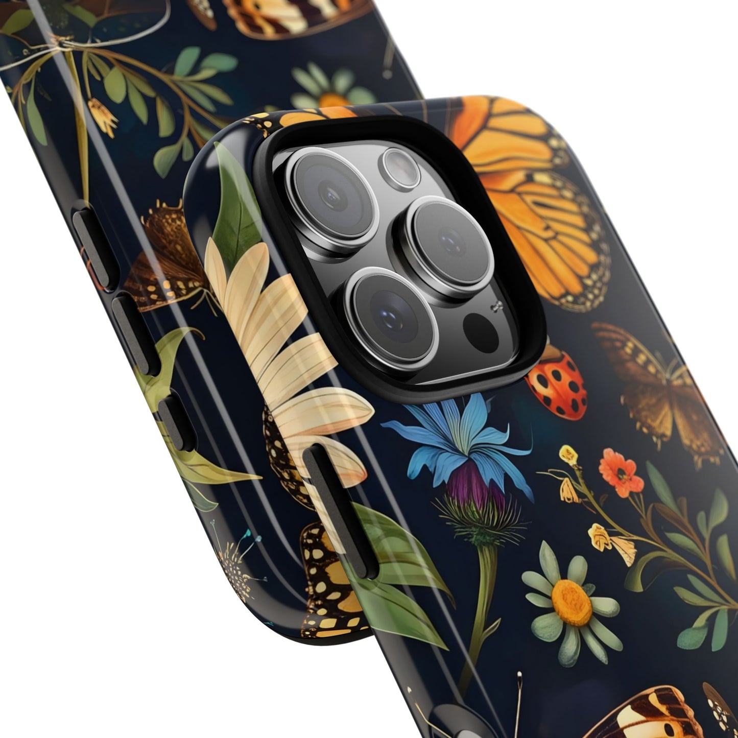 Nature-Inspired Phone Case | Floral Butterfly Design, Tough Phone Cover, Gift for Nature Lovers, Cute Butterfly Case, Home Decor