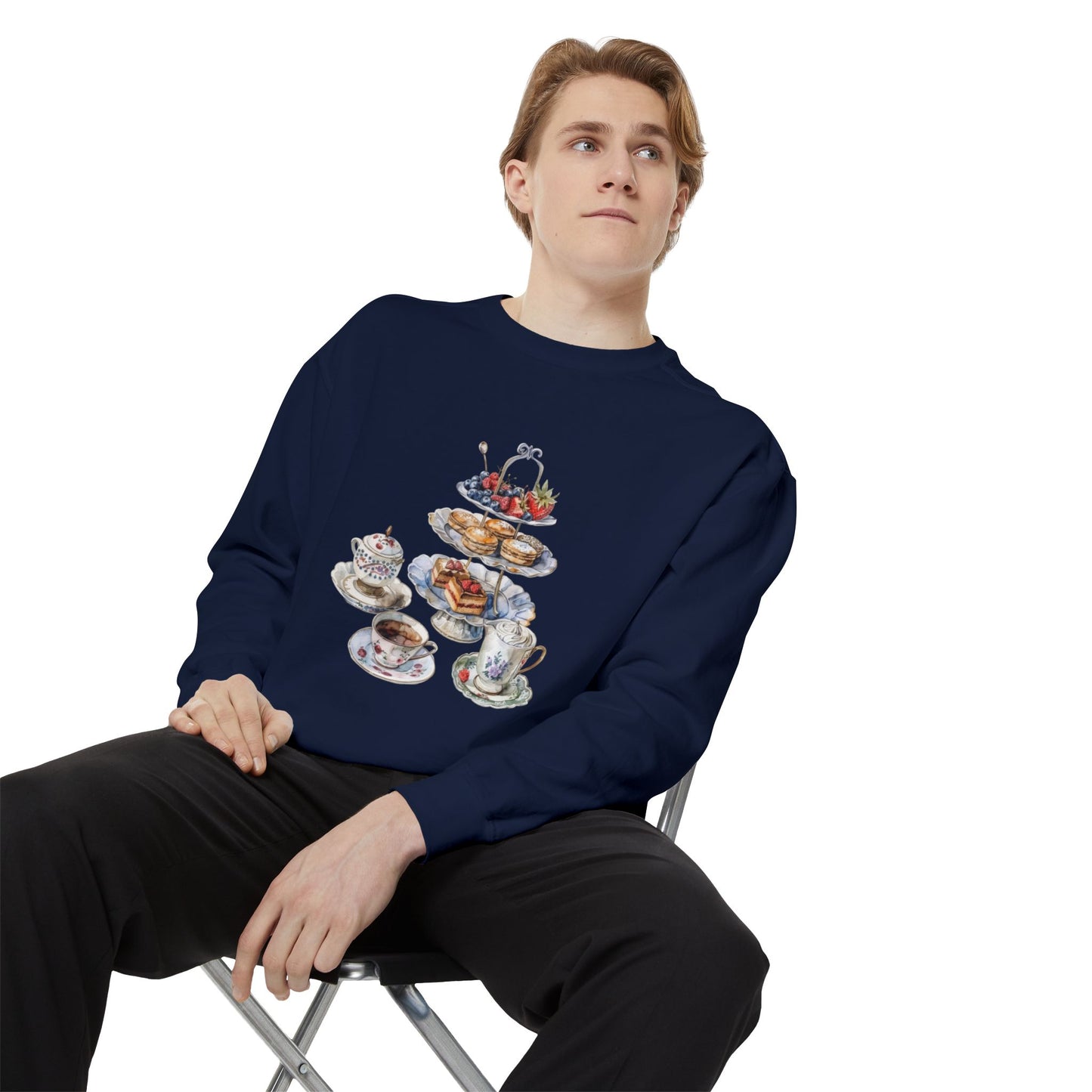 Unisex Garment-Dyed Sweatshirt - British Food Traditional Dishes and Culinary Delights