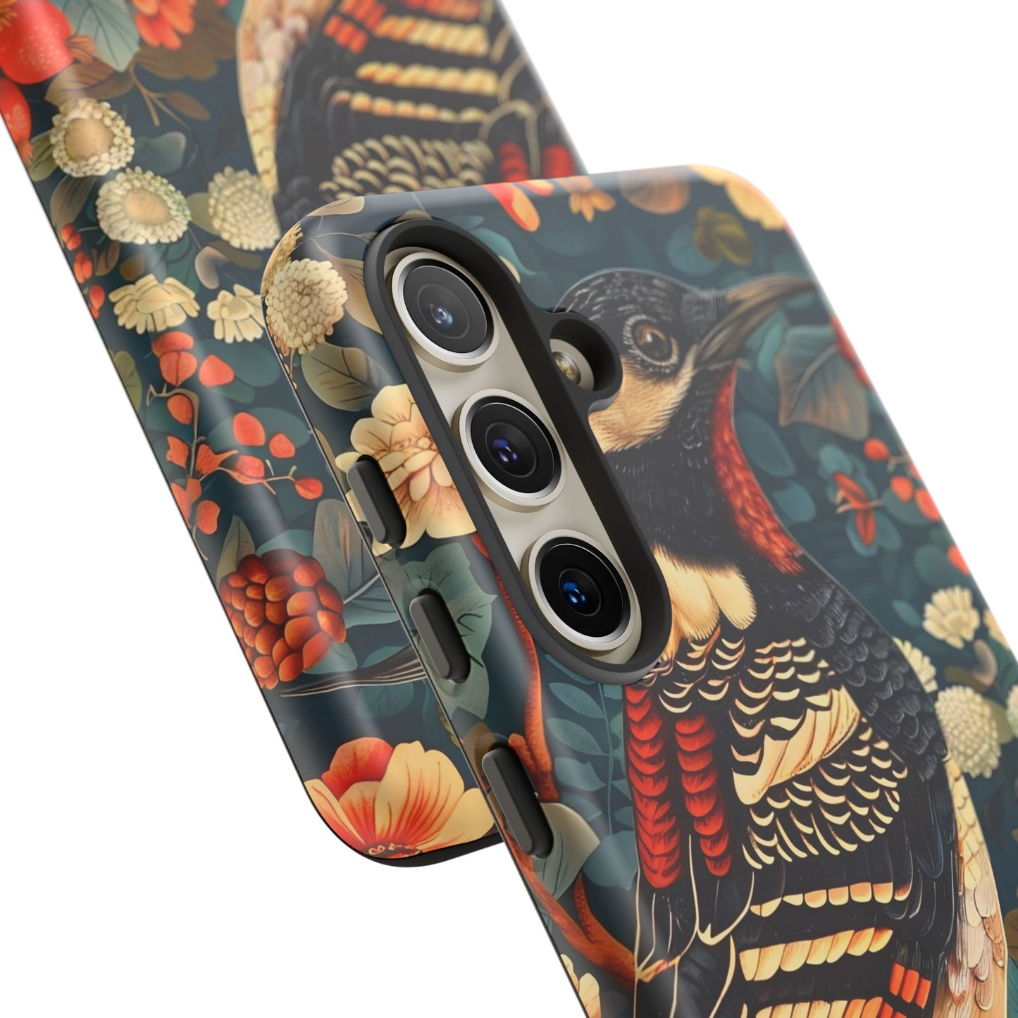 Nature-Inspired Phone Case with Floral Art, Tough Phone Cover, Protective Case, Gift for Nature Lovers, Unique Phone Accessory