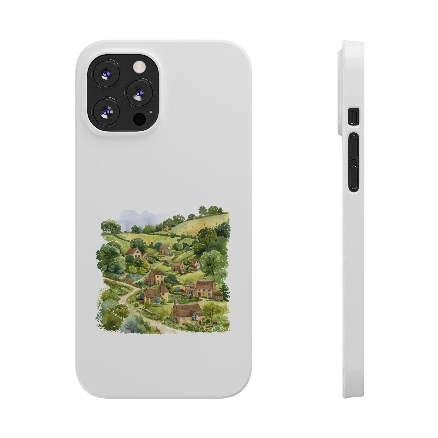 Charming Village Slim Phone Cases - Farmhouse Aesthetic, Rural Life Decor, Nature Gift, Perfect for Travelers