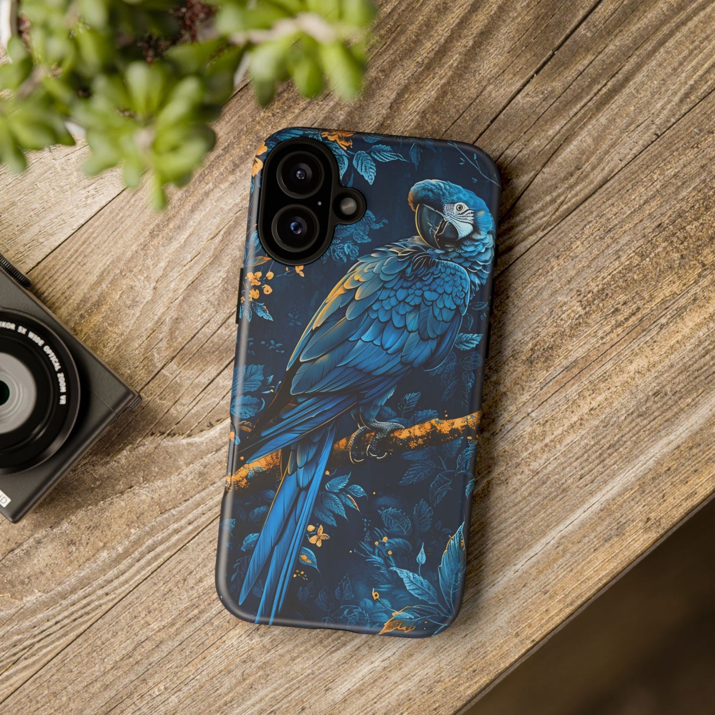 Tough Cases - Vibrant Blue Parrot Phone Case, Tropical Bird Phone Cover, Nature Lover Gift, Eco-Friendly Accessories, Unique Wildlife Decor