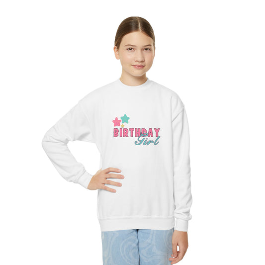 Birthday Girl Youth Crewneck Sweatshirt - Cute Celebration Apparel