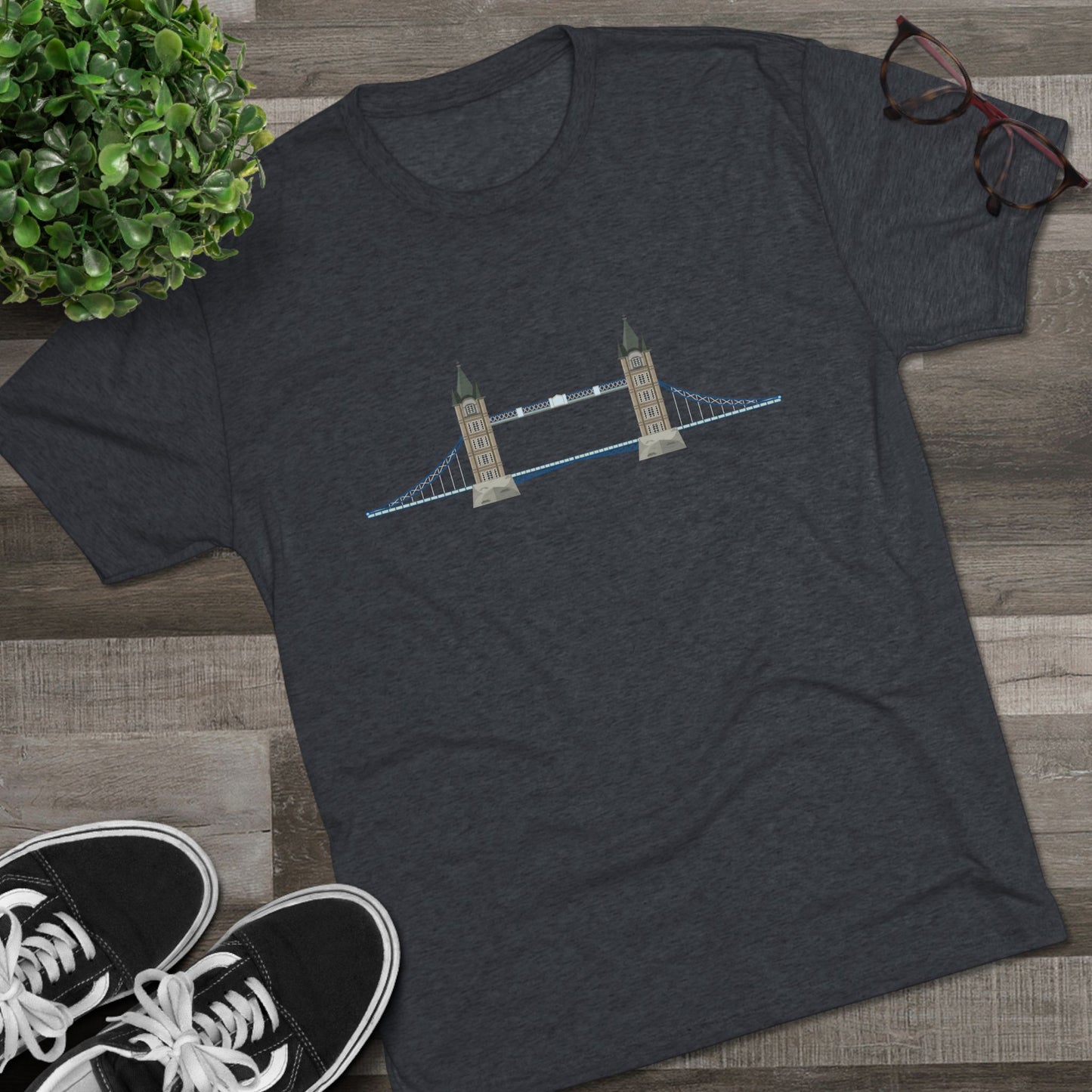 Tower Bridge - Iconic London Trendy Unisex Tri-Blend Crew Tee
