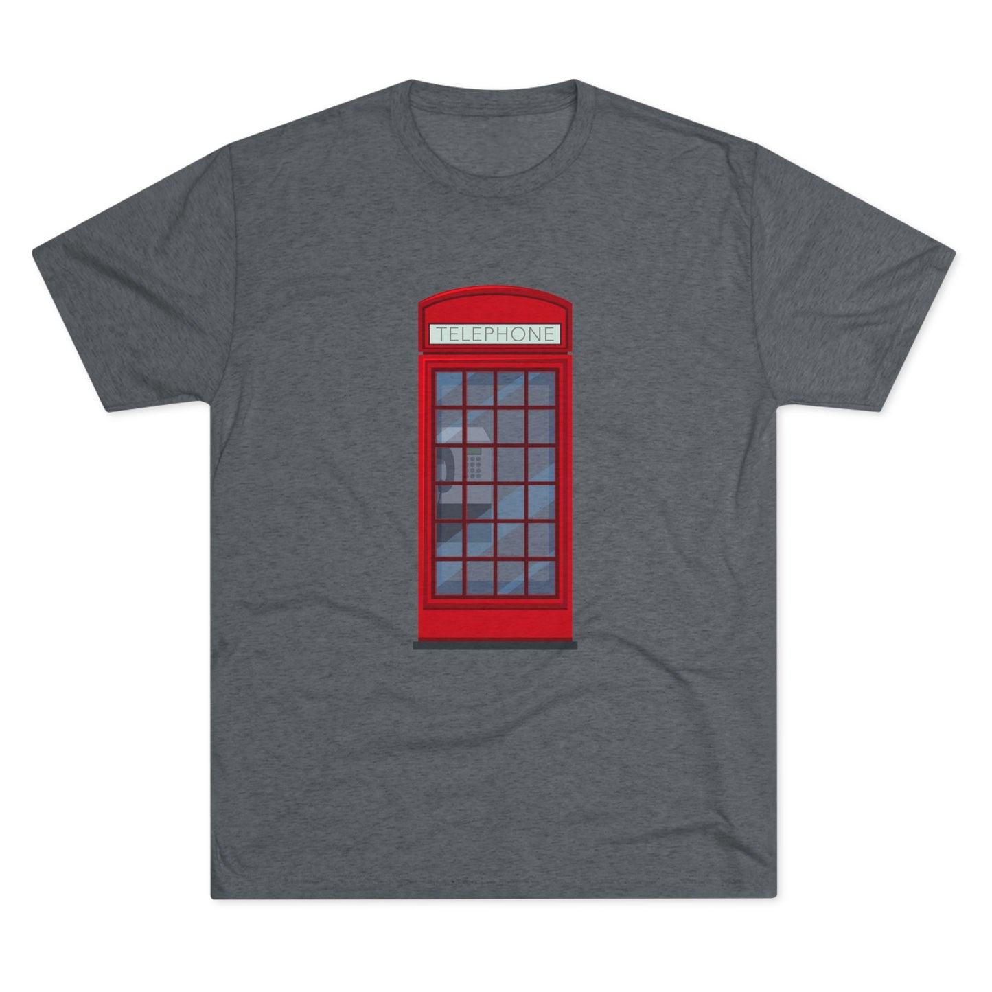 Iconic British Public Telephone - Classic Red Phone Box Unisex Tri-Blend Crew Tee