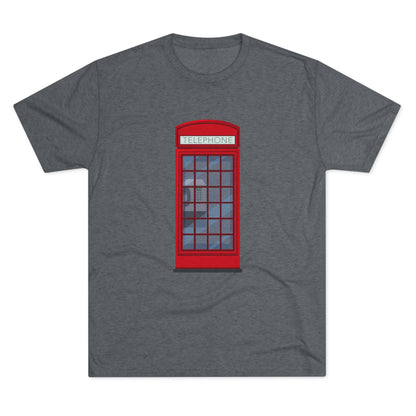 Iconic British Public Telephone - Classic Red Phone Box Unisex Tri-Blend Crew Tee
