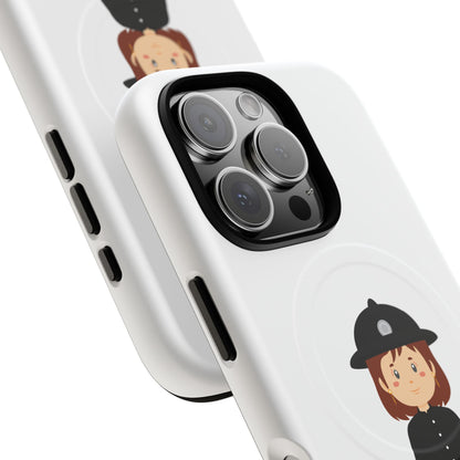 Cute Police Officer Phone Case, Tough Magnetic Case for Kids, Unique Gift for Law Enforcement Fans, Durable Mobile Cover