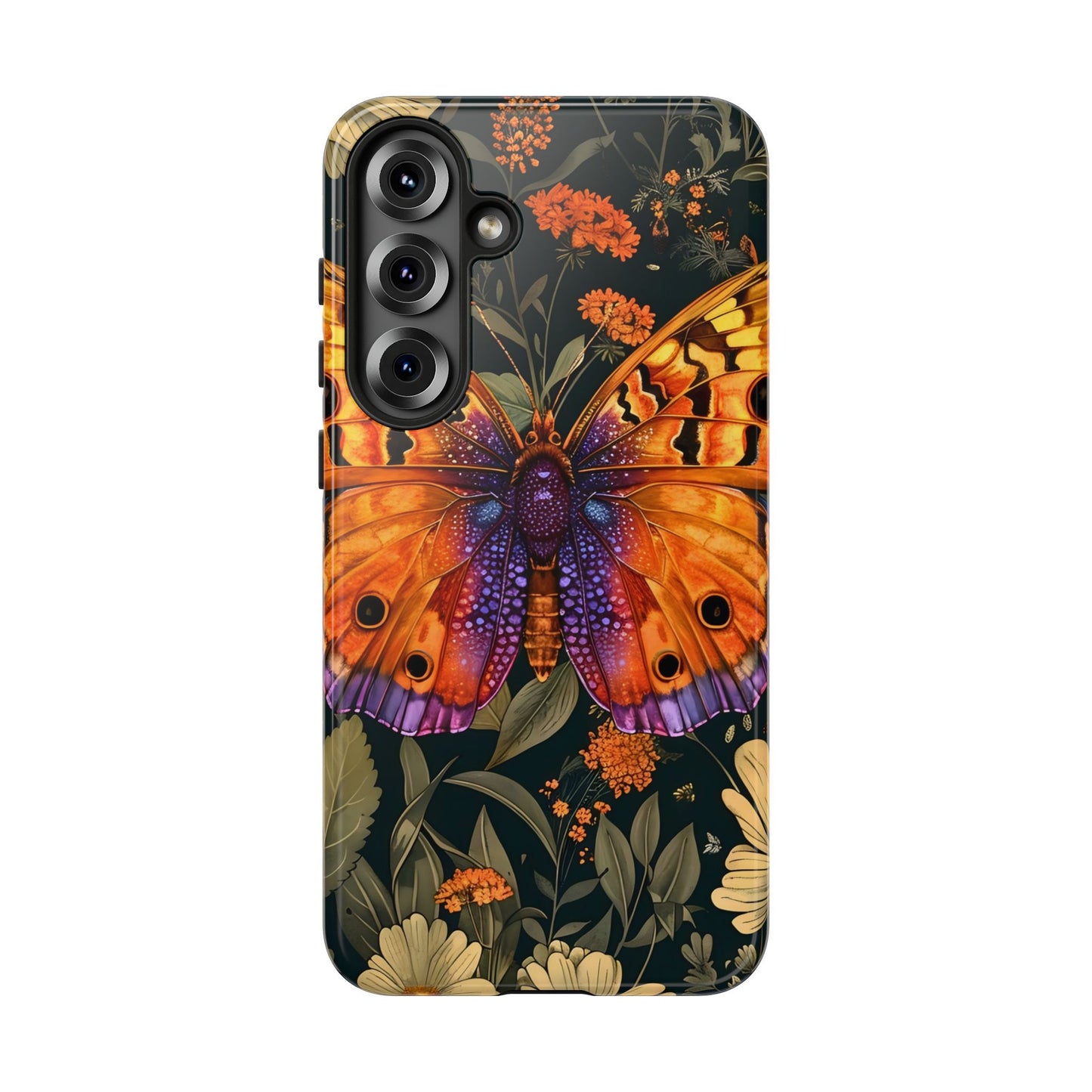 Butterfly Phone Case, Tough Cases for Nature Lovers, Vibrant Floral Design, Gift for Her, Cute Phone Accessories, Butterfly Artwork