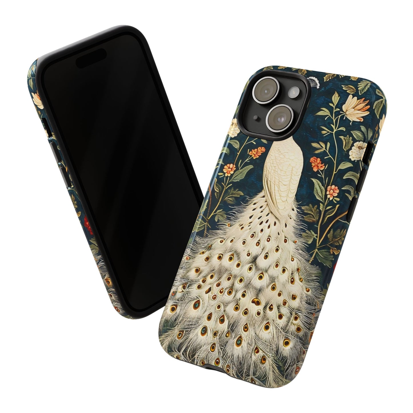 Elegant Peacock Phone Case, Floral Phone Cover, Tough Cases, Stylish Tech Gift, Nature Lover Accessory, Birthday Gift