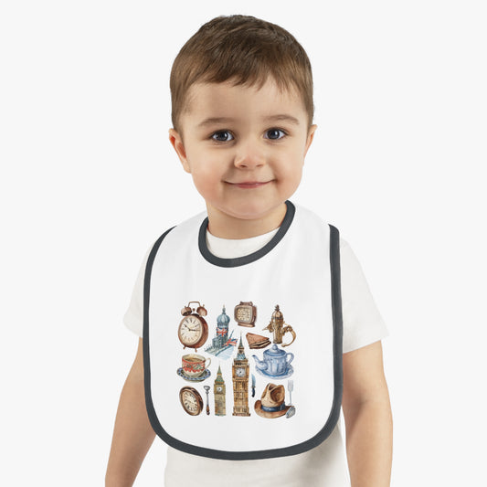 Adorable Timepiece Baby Bib - Cute Bib for Infants, Baby Shower Gift, Toddler Feeding Bib, Unique Baby Accessory, Trendy Bib for Kids