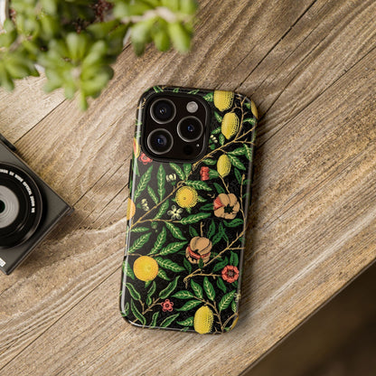 Tough Cases Phone Case, Floral Phone Cover, Tough Phone Protection, Gift for Plant Lovers, Black Background, Eco-Friendly Design
