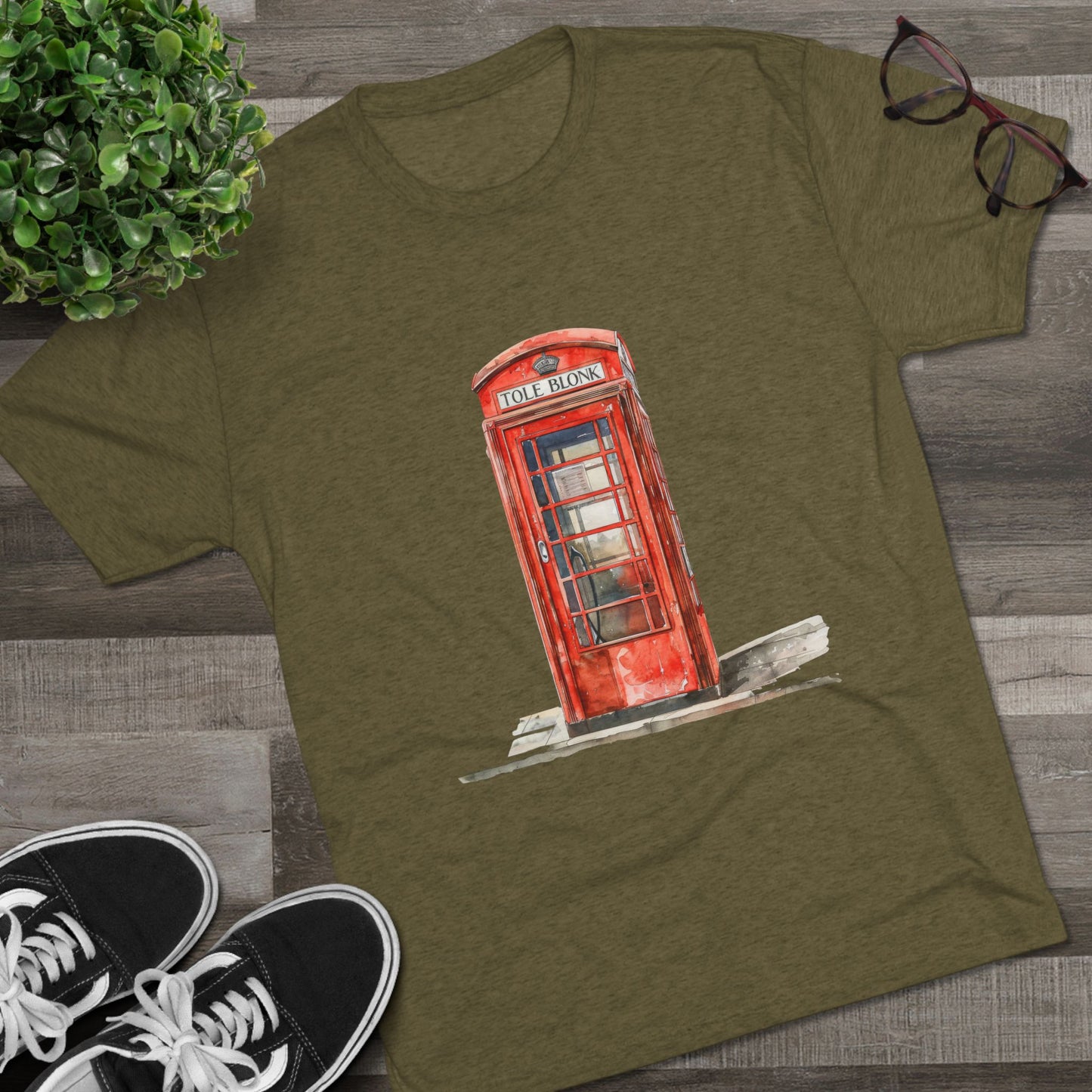 Iconic British Public Telephone - Classic Red Phone Box Unisex Tri-Blend Crew Tee
