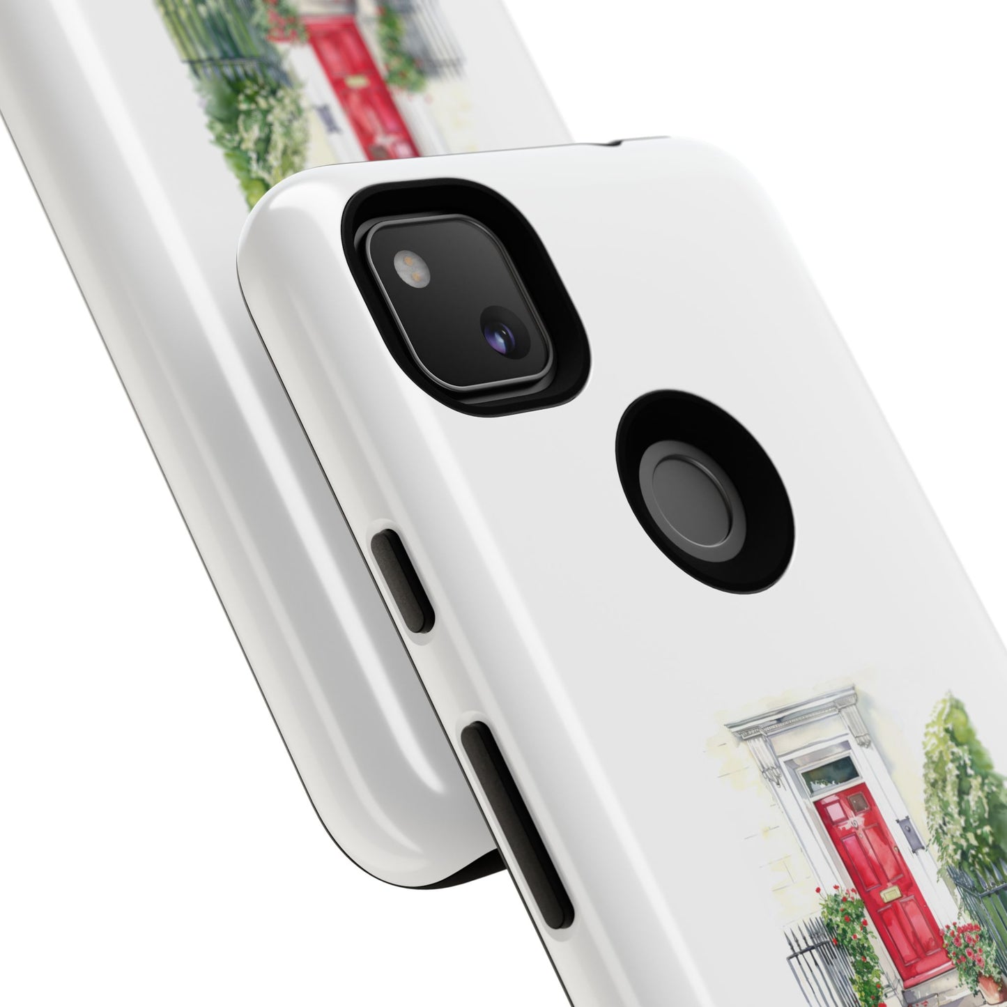 Artistic Phone Case - Charming Red Door Design for Stylish Protection