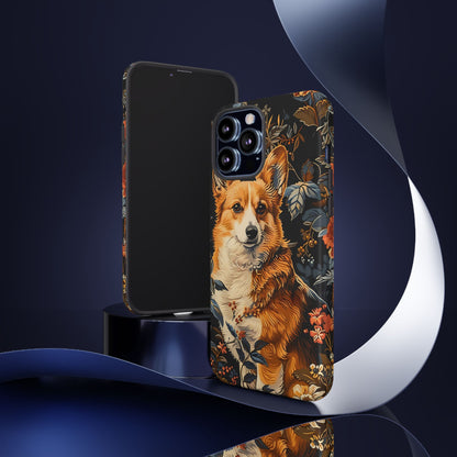 Corgi Floral Phone Case - Tough Cases for Dog Lovers, Cute Pet Accessories, Gift for Dog Owners, Floral Design, Personalized Tech Cover