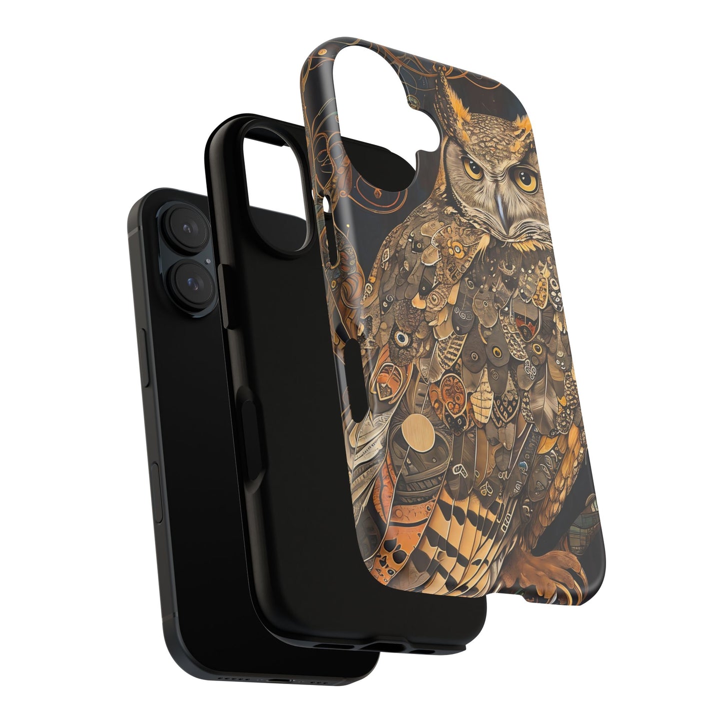 Owl Phone Case, Tough Cases for Nature Lovers, Artistic Owl Design, Bird Phone Cover, Unique Gift for Wildlife Enthusiasts