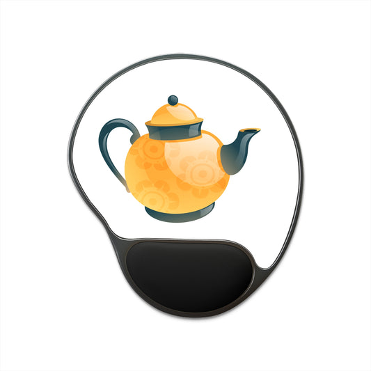 Decorative Mouse Pad with Wrist Rest - Teapot Design, Office Supplies, Gift for Home Office, Ergonomic Desk Accessory, Cute Mousepad