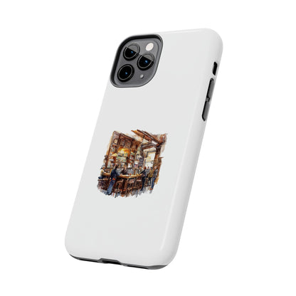 Vintage Pub Scene Tough Phone Case - Durable, Stylish Protection for Bar Lovers