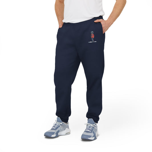 Comfortable Unisex Fleece Joggers - Royal Guards of England - Buckingham Palace Soldiers in Red Uniforms