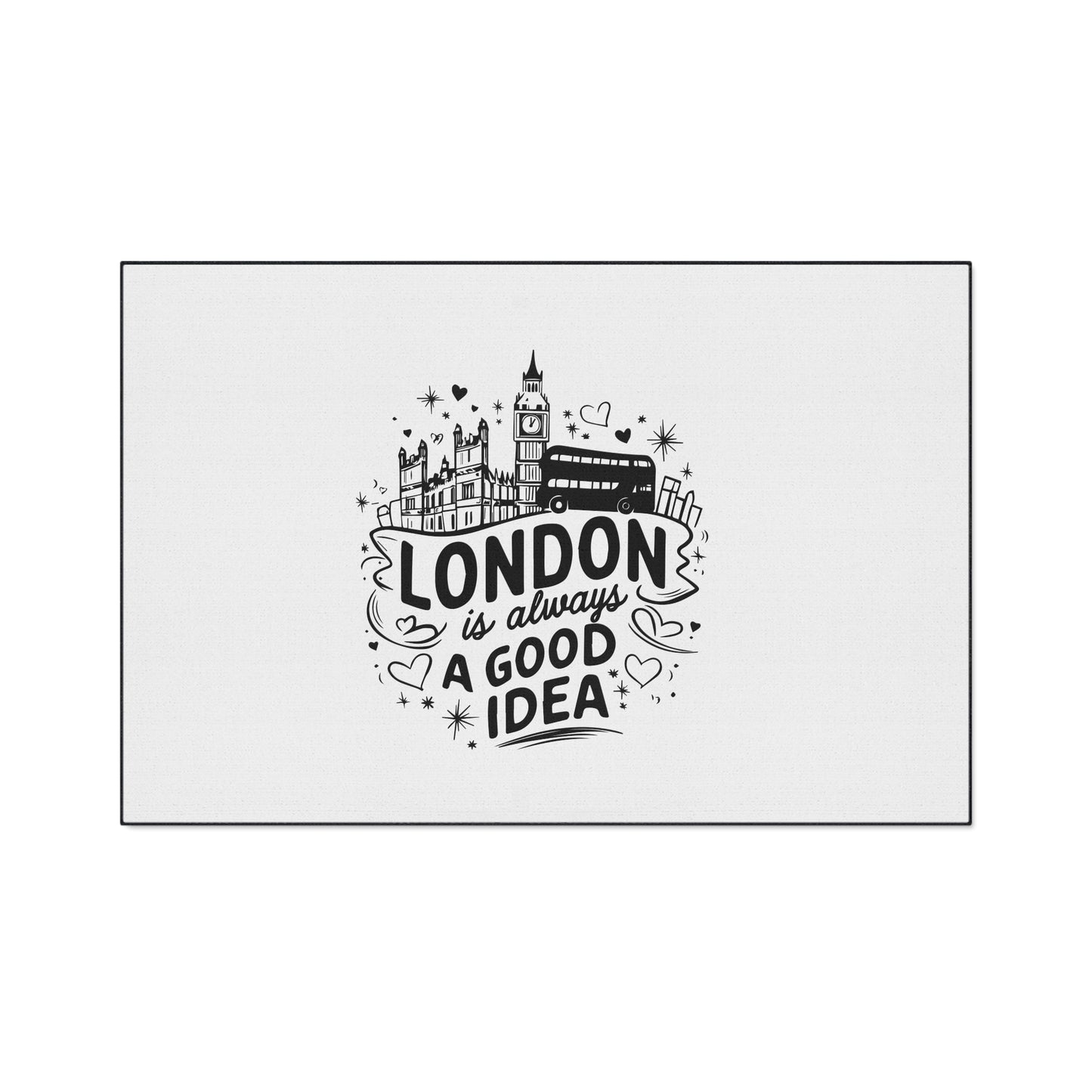 London-Inspired Floor Mat, Welcome Mat, Home Decor, Gift for Travelers, London Themed Entryway Mat