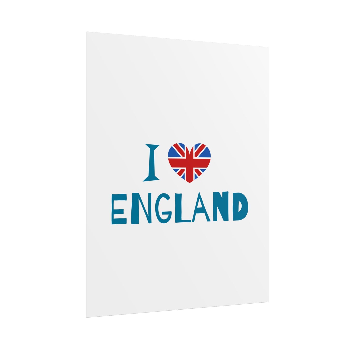 I Love England Rolled Poster - UK Travel Decor, Gift for Britains, Wall Art for Home, London Souvenir, Love England
