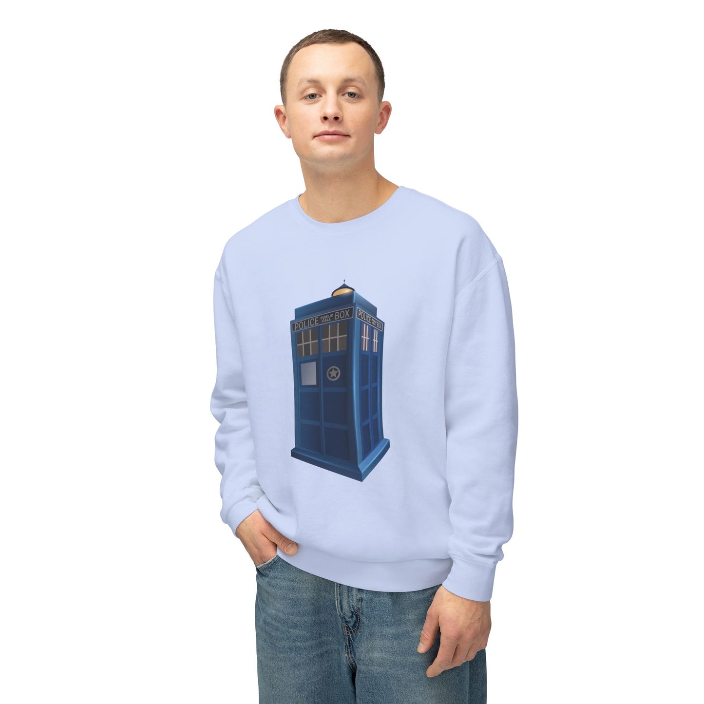 Unisex Lightweight Crewneck Sweatshirt - British Police Public Call Box