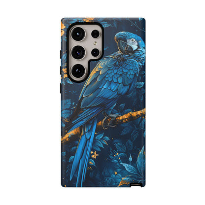 Tough Cases - Vibrant Blue Parrot Phone Case, Tropical Bird Phone Cover, Nature Lover Gift, Eco-Friendly Accessories, Unique Wildlife Decor