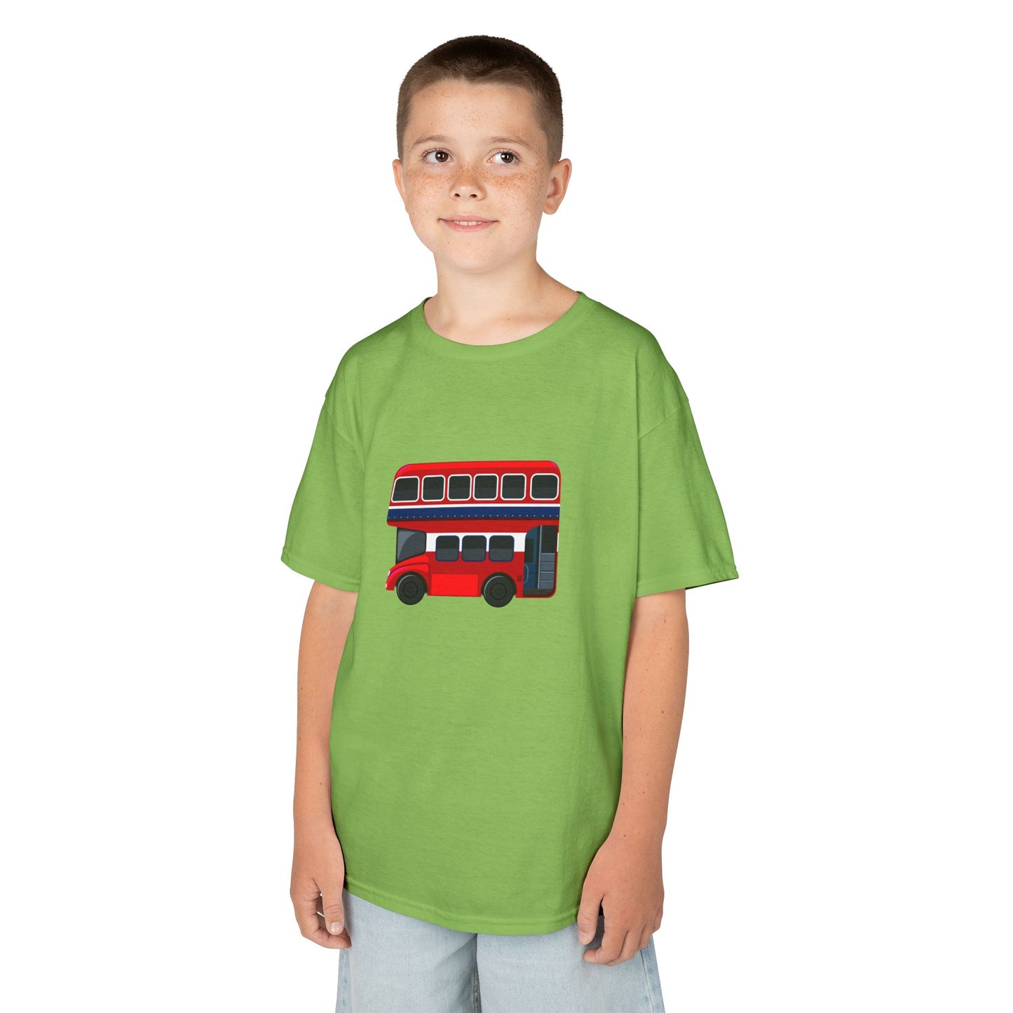 Kids  Tee -  British Red Bus Watercolor Design - Fun Cotton T-Shirt for Young Adventurers