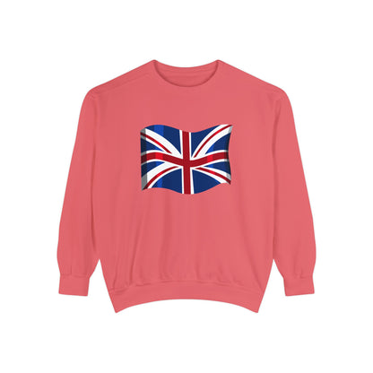 Unisex Garment-Dyed Sweatshirt - Classic UK Flag