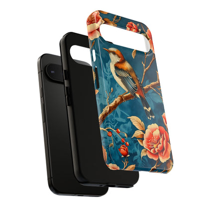 Bird & Floral Phone Case, Tough Cases for Nature Lovers, Gift for Her, Customizable Design, Vibrant Tech Accessories