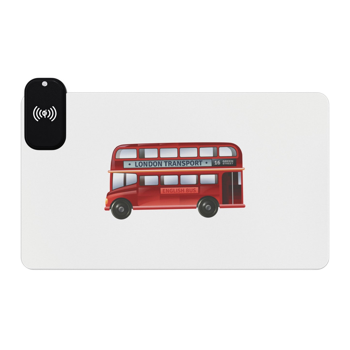 Classic Red Bus Side View - LED Gaming Mouse Pad with Wireless Charging - Perfect for Gamers, Desk Setup, Gift for Tech Enthusiasts, Gaming Accessories, Home [...]