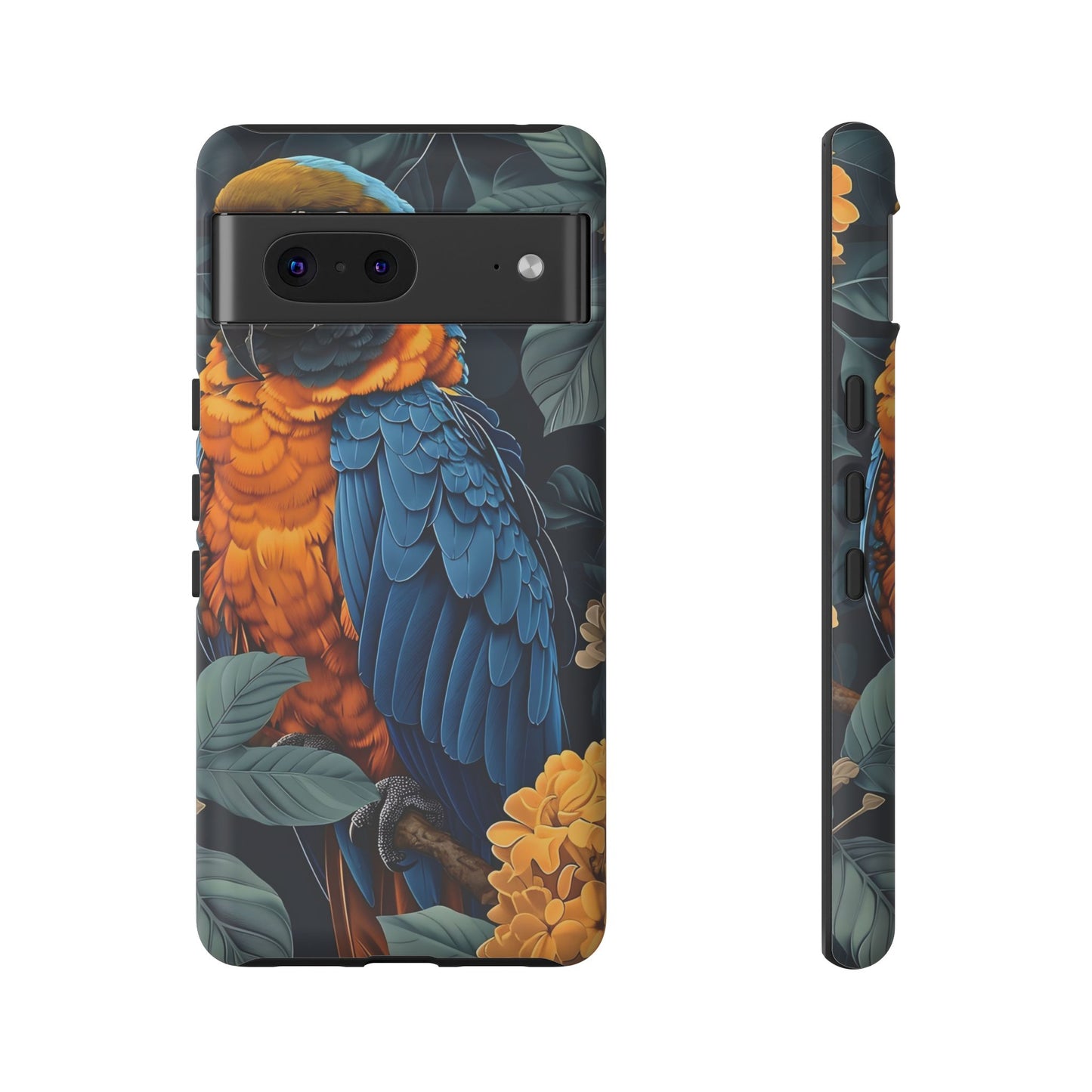 Tropical Parrot Phone Case - Tough Cases, Colorful Phone Cover, Nature Lover Gift, Floral Design, Bird Lover Accessory