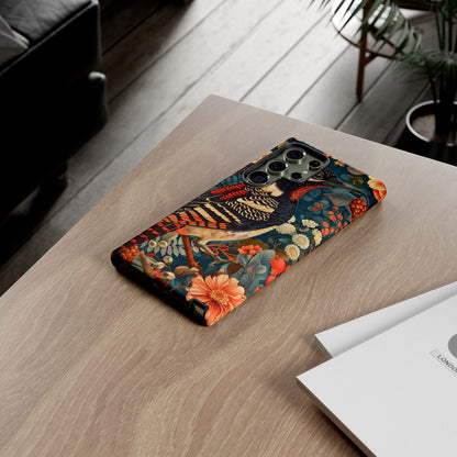 Nature-Inspired Phone Case with Floral Art, Tough Phone Cover, Protective Case, Gift for Nature Lovers, Unique Phone Accessory