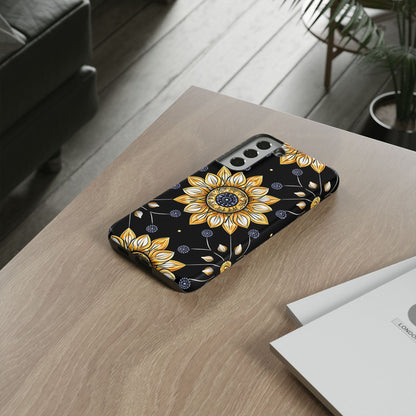 Floral Phone Case with Mandala Design, Tough Cases for iPhone & Samsung, Boho Style, Gift for Her, Unique Accessories